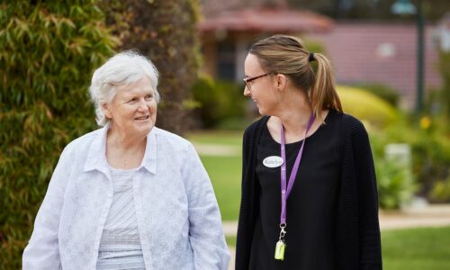 Dementia support group client and care worker