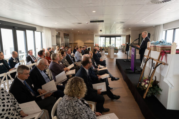 Board Chairman John Ogilvie addresses guests at the blessing of Sr Mary Glowrey residential aged care