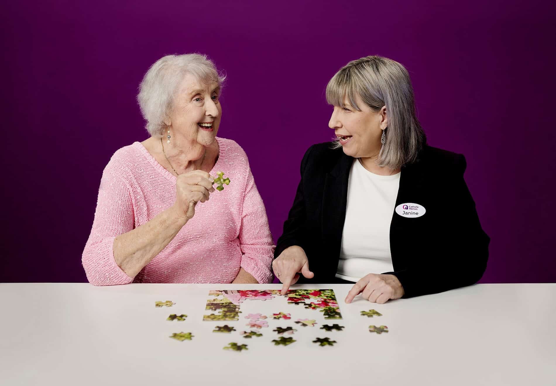 image of client engagement manager janine batten discussing home care support options with client